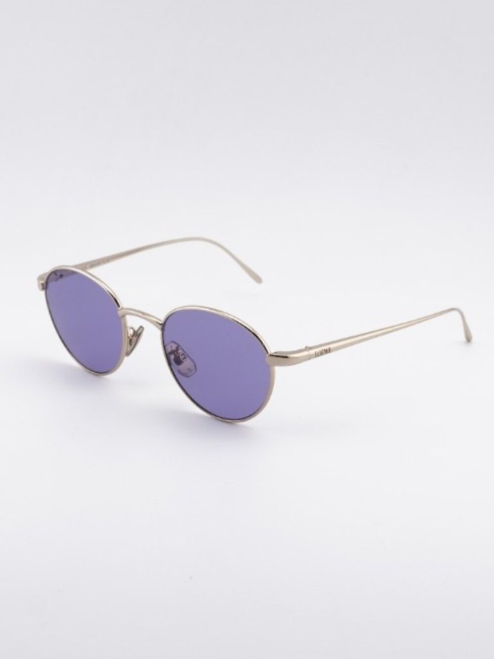 Loewe LW40152U 32Y Sunglasses Gold Square Frame, Purple Lenses